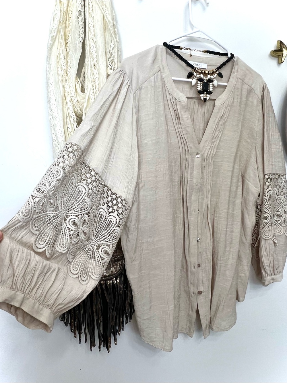 🍂🍂Fall Boho chic button down blouse 1X - Picture 2 of 5